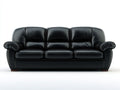 Canapé 3 places-cuir-bois-235x100x85 cm-noir-moderne