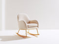 Fauteuil à bascule-tissu bouclé-métal-bois-75x78x98 cm-beige-design scandinave