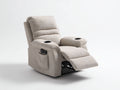 Fauteuil relax - tissu-metal - 97x93x104 cm - beige - moderne