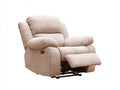 Fauteuil relax - tissu-metal - 98x95x109 cm - beige - moderne