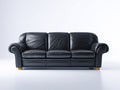 Canapé 3 places-cuir synthétique-208x95x83 cm-noir-classique élégant