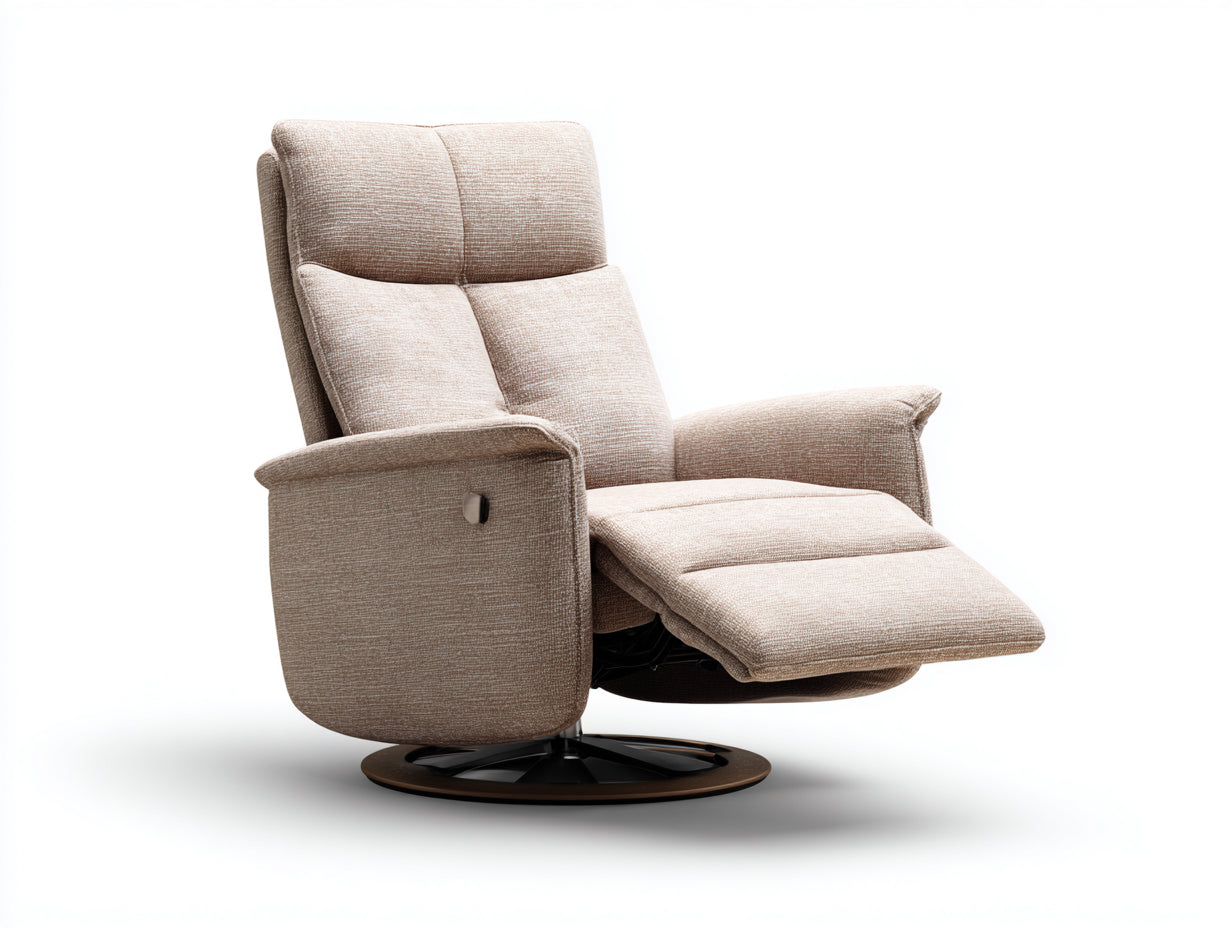 Fauteuil relax - tissu-metal-électrique - 101x92x106 cm - beige - moderne