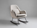 Fauteuil à bascule-tissu bouclé-métal-bois-78x80x95 cm-beige-design moderne